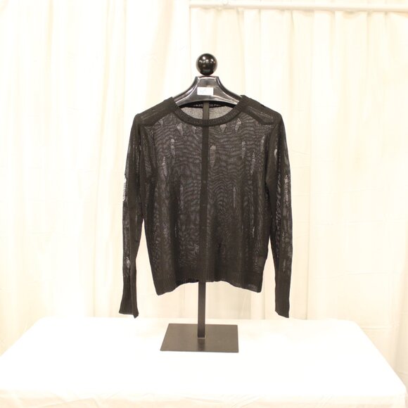 Black Sheer Knit Sweater - Picture 6 of 7